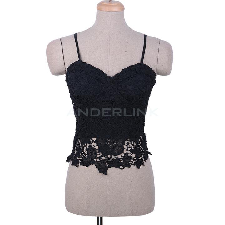 unknown Sexy Sheer Lace Low Cut Short Layering Tunic Tank Club Top
