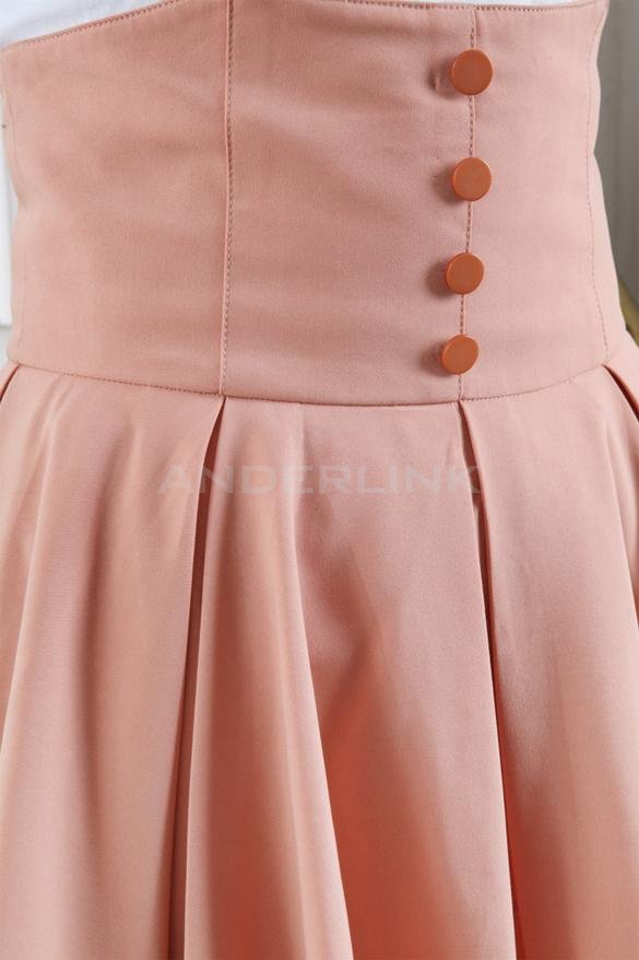 New Hot Women's Girls High Waist Pleated Button Mini Skirt Pink Black