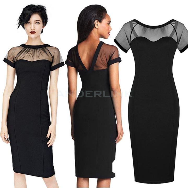 unknown Women's Celebrity Sexy Cocktail Party Girls Formal Pencil Bodycon Dresses Short Sleeve