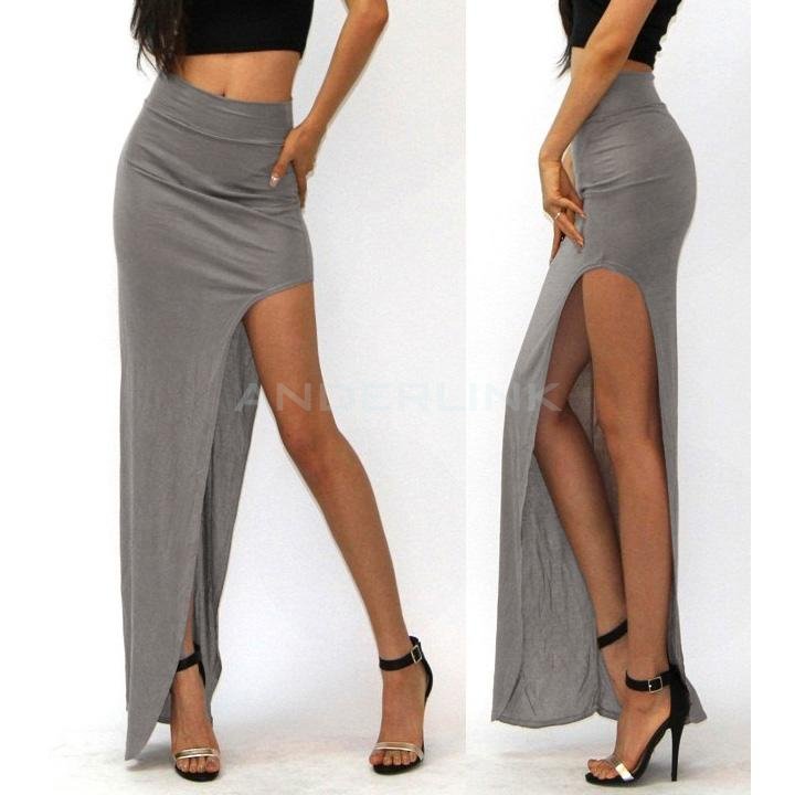 unknown Stylish Lady Women's Casual New Fashion Long Sleeve O-neck Sexy Stretch Skirt