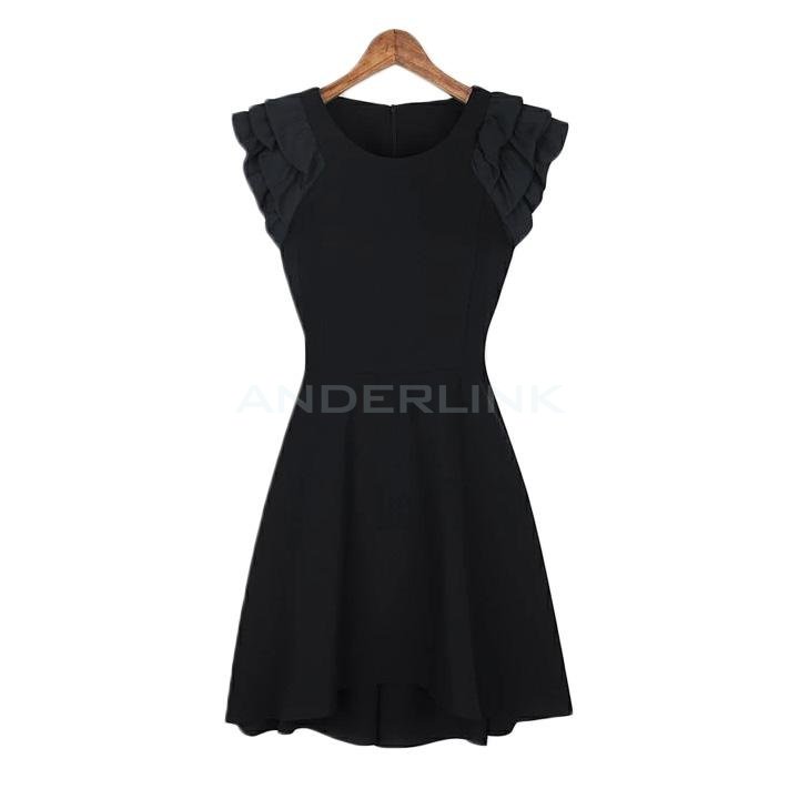 unknown Fashion Women's Sexy Sleeveless Pleated Evening Cocktail Party Chiffon Dress