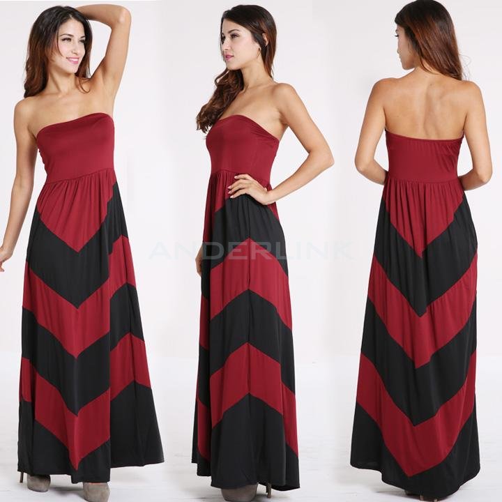 unknown Women's Celeb Style Sleeveless Slim Strip Pattern Maxi Dress Beach Long Dress 3 Colors