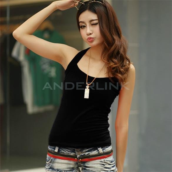 unknown Sexy Women's Halter Neck Low Cut Tight Vest Shirt Tank Tee Cami Backless Top
