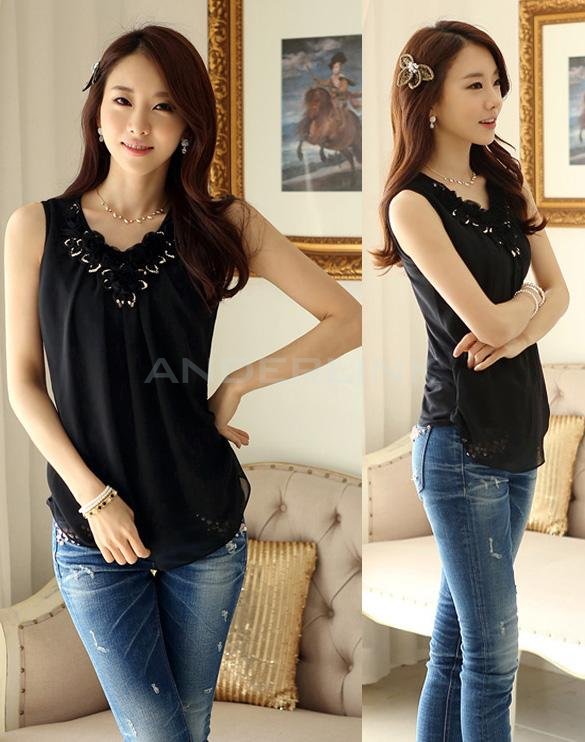 unknown Women Blouse Summer Fashion Ladies Casual Sleeveless Shirt Plus Size Clothing Tops