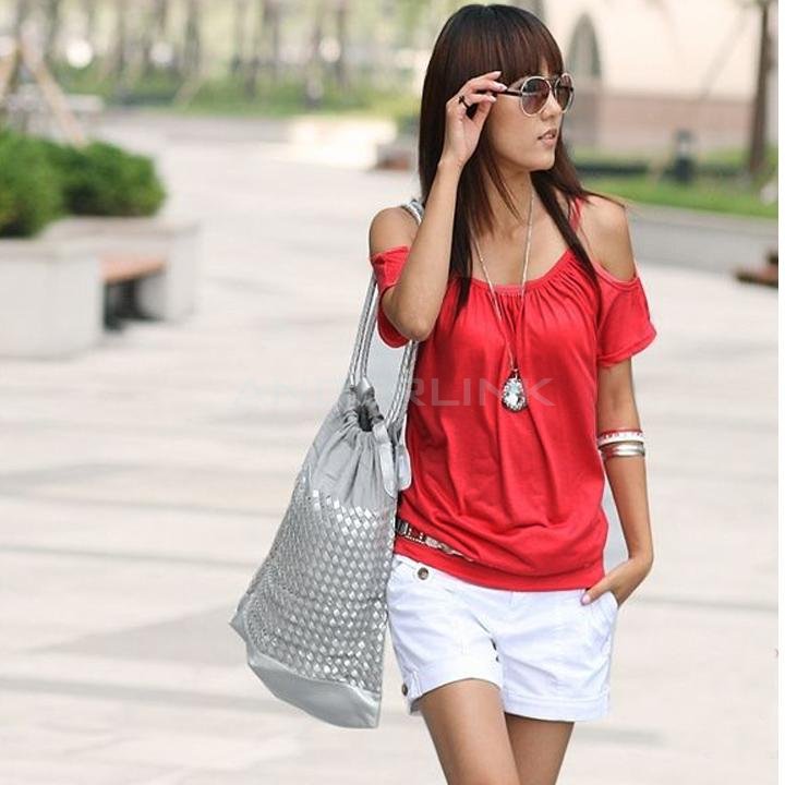 unknown Sexy Women's Girl Japan Style Hollow Shoulder T Shirt Blouse Tops