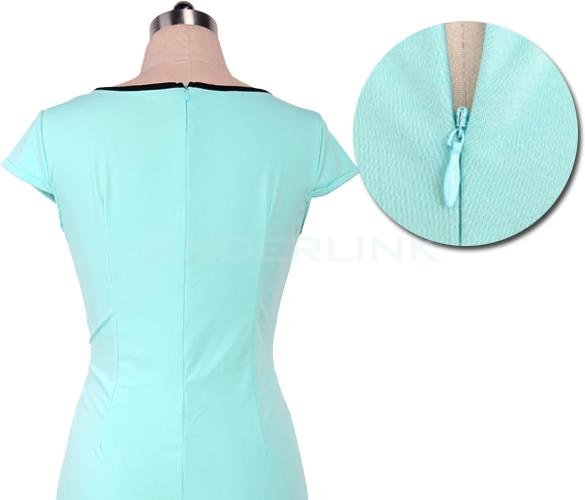 Women's Vintage Pinup Dress Stretch Bodycon Party Wear To Work Peplum Sheath Pencil Dress