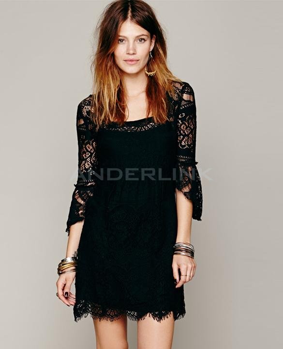 unknown Womens Floral Lace Crochet Prom Casual Party Cocktail Evening Beach Dress Two-piece Dress