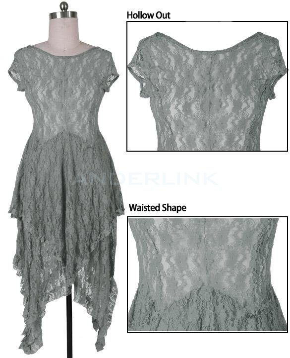 Womens Sheer Lace Double Layered Hollow Out Evening Backless Long Dress Beach Overall