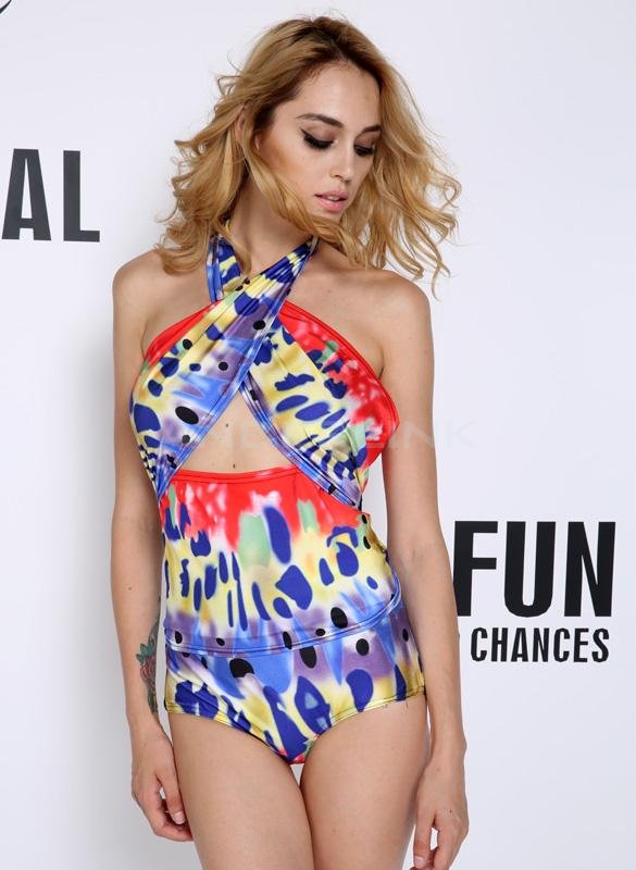 Fashion Women bow sexy Floral Print bandage Waist dress printed Bodycon Dress