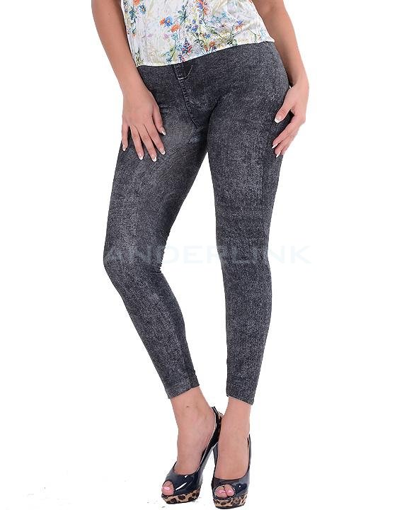 unknown New Fashion Women's Sexy Close-fitting Imitated Denim Jean Leggings