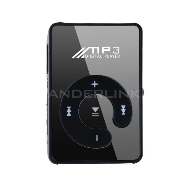 unknown Mini Fashion Clip Sport USB Micro SD TF Mirror C Button MP3 Music Media Player Black
