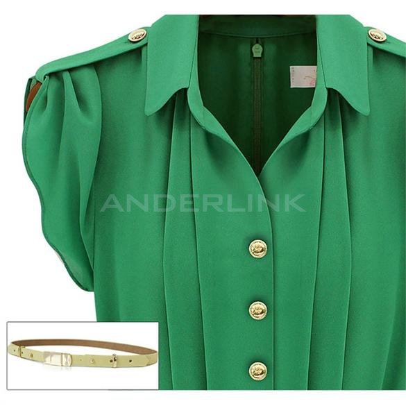 New Women's Celeb Style Chiffon Dress Ladies Party Evening Dress With Belt