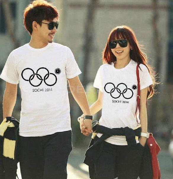 unknown Sochi 2014 Winter Games Opening the Olympic Rings Fail Pattern T-Shirt TOPS