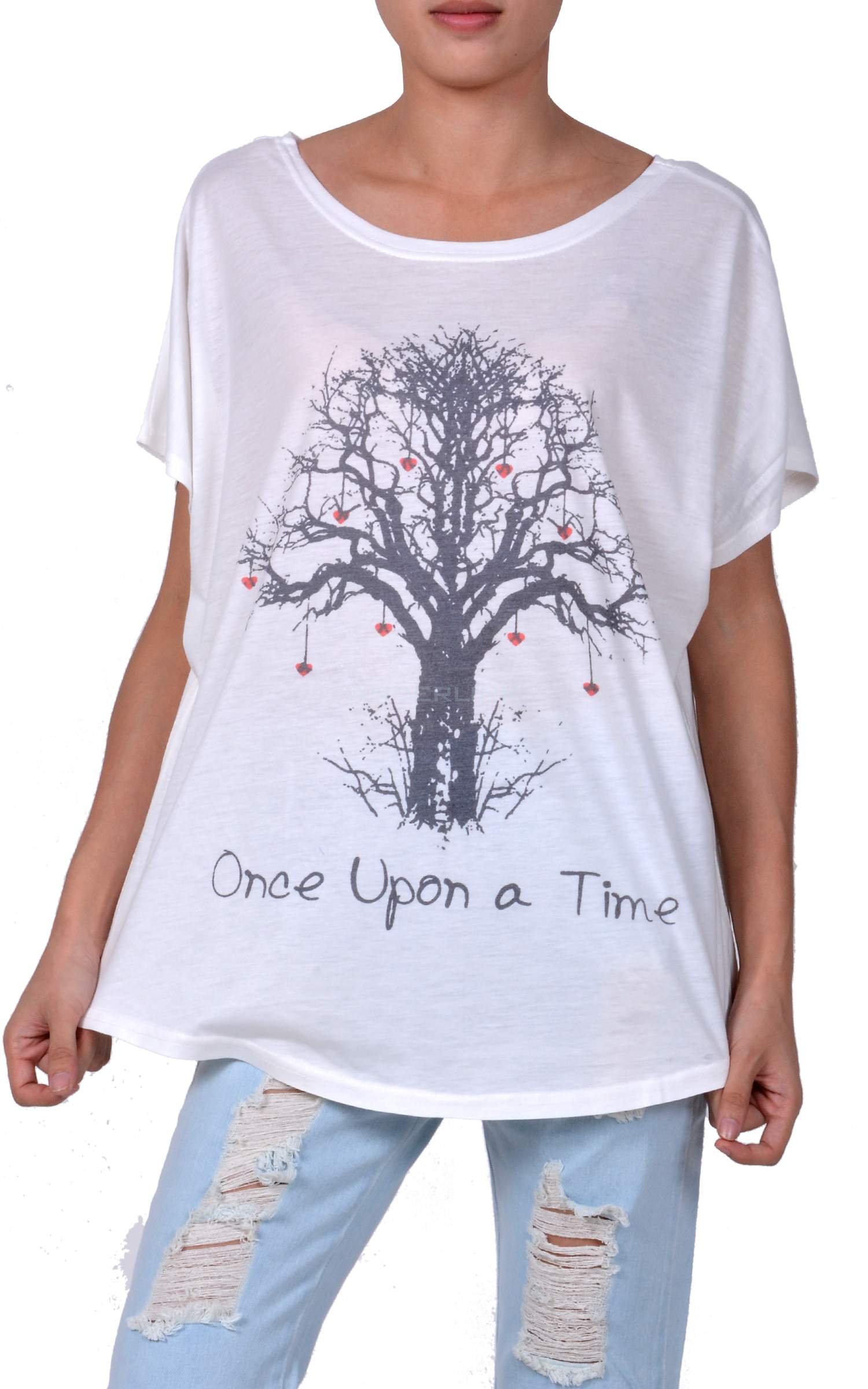 unknown Love Tree Printing High Quality Cotton T-shirt Women Loose Short Sleeve