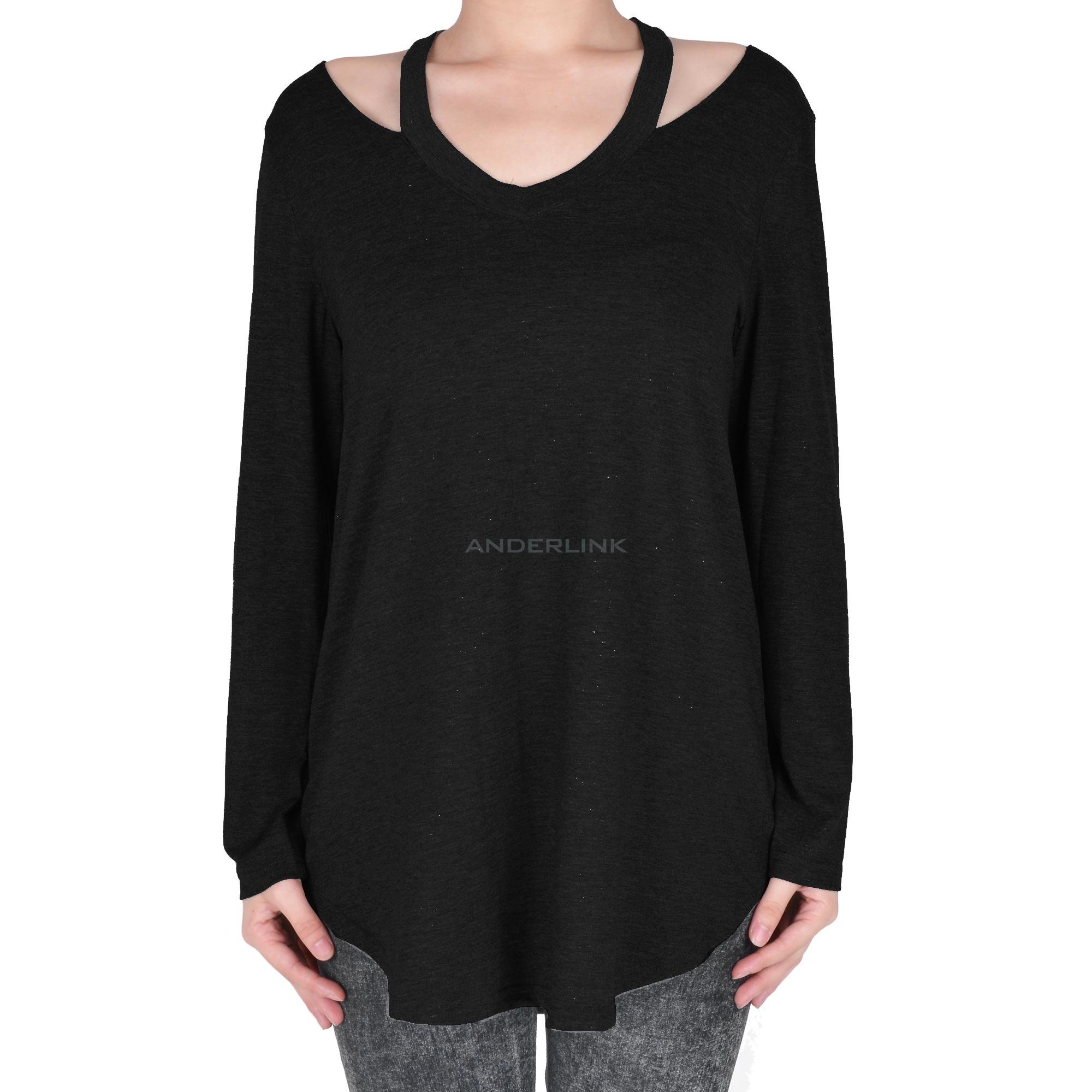 unknown New Stylish Women's Off Shoulder Long Sleeve V-Neck Tops T-Shirt Blouse