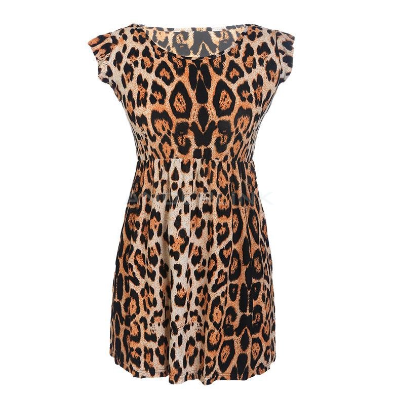 unknown New Women's High Quality Leopard Ladies Party Evening Mini Dress