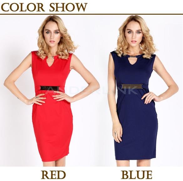 Women Keyhole Tunic Business Cocktail Party Evening Sheath Shift Dress