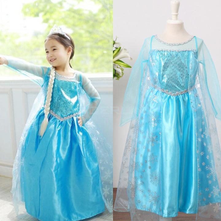 unknown Baby Fashion Blue Dress Girls Long Sleeve Dress Spring Autumn Party Fancy Dress Clothing