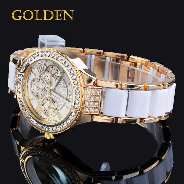 unknown Women's Round Bracelet Watch Ladies Fashion Gold Silver Designer Style Crystal