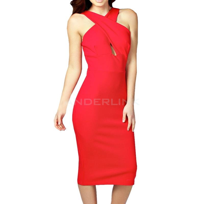 unknown New Women's Sexy Style Bodycon Sleeveless Ladies Party Evening Dress