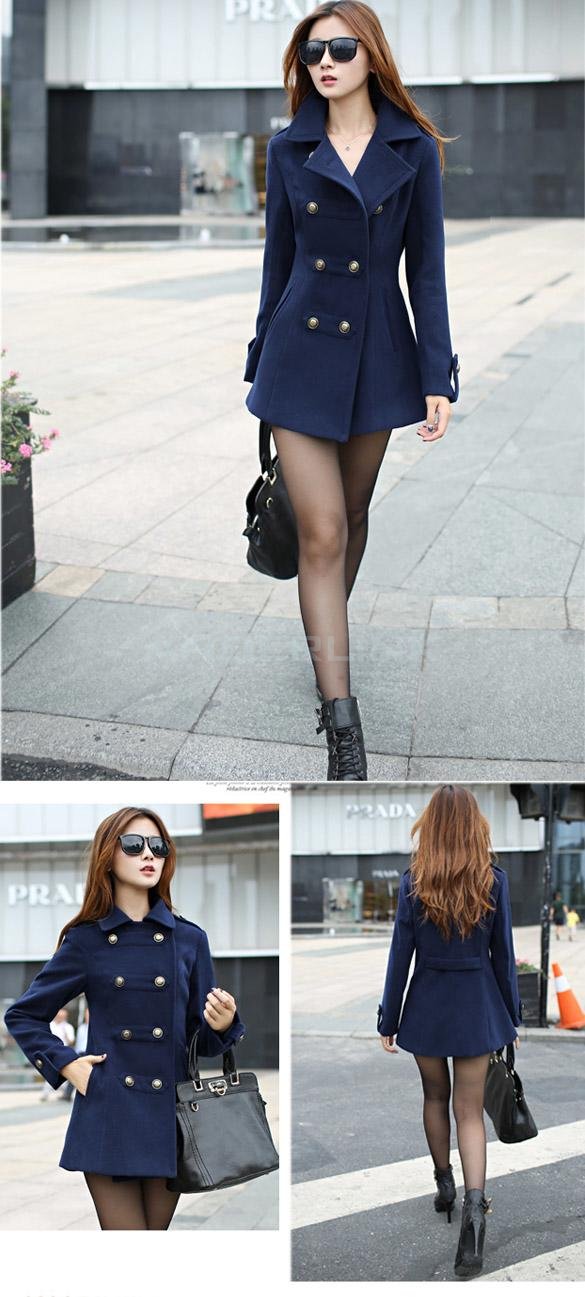 Women's Outerwear Overcoat Female Medium-long Slim Cotton Lapel Warm Wool Coats