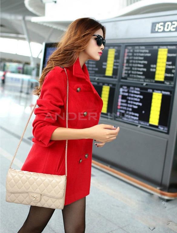 Women's Outerwear Overcoat Female Medium-long Slim Cotton Lapel Warm Wool Coats