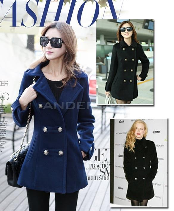 Women's Outerwear Overcoat Female Medium-long Slim Cotton Lapel Warm Wool Coats