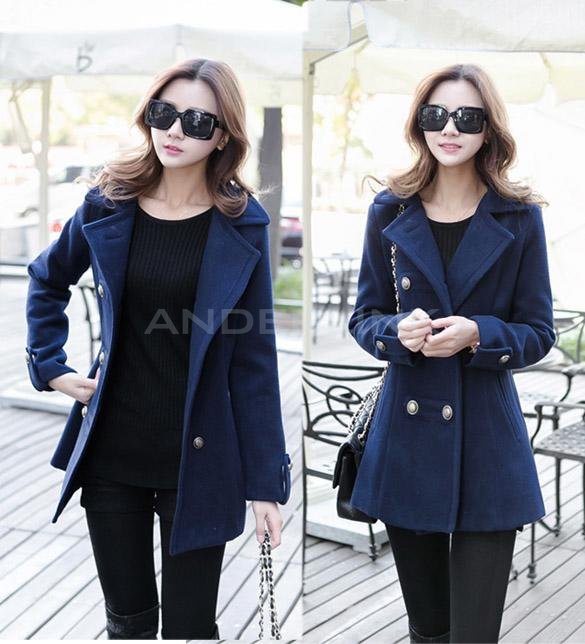 Women's Outerwear Overcoat Female Medium-long Slim Cotton Lapel Warm Wool Coats