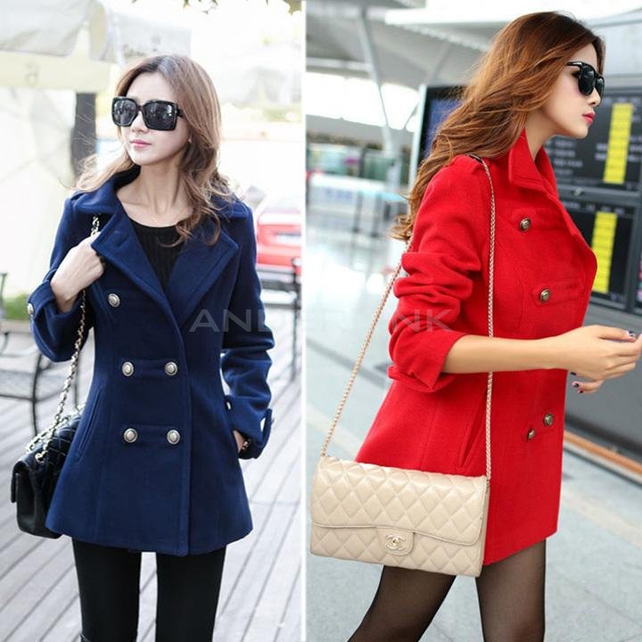 Women's Outerwear Overcoat Female Medium-long Slim Cotton Lapel Warm Wool Coats