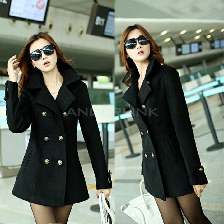 Women's Outerwear Overcoat Female Medium-long Slim Cotton Lapel Warm Wool Coats