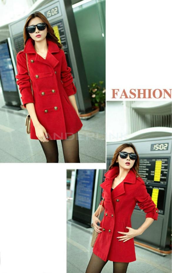 Women's Outerwear Overcoat Female Medium-long Slim Cotton Lapel Warm Wool Coats