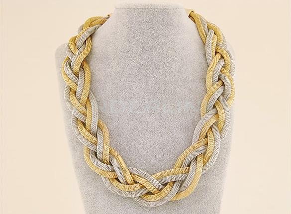 unknown Hot Women?Bohemian Punk Fashion Simple Metal Braid Twist Chain Necklace Crude
