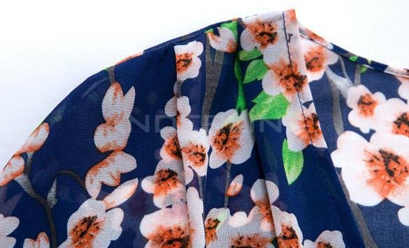 Bohemia Women Ethnic Floral Print Chiffon Long Kimono Top Blouse Cardigan