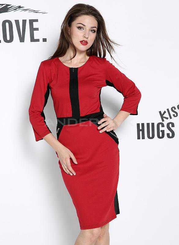 unknown Women's Cotton Stretch Tunic Wear To Work Party Pencil Sheath Dress