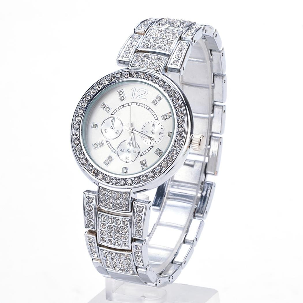 unknown New Gold  Silver Ladies Casual Luxury Dress of Quartz Crystal Wristwatch Rhinestone Watches