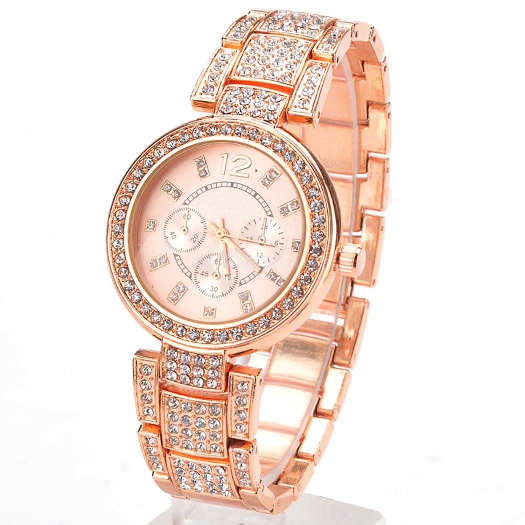 unknown New Gold  Silver Ladies Casual Luxury Dress of Quartz Crystal Wristwatch Rhinestone Watches