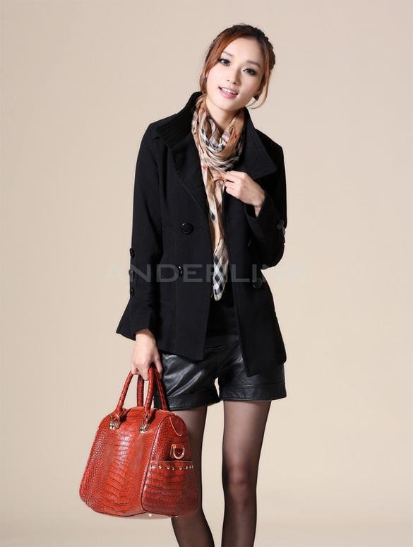 Winter Women Woolen Trench Double Button Medium Long Coat Jacket?Outwear