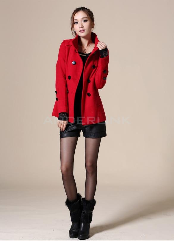 Winter Women Woolen Trench Double Button Medium Long Coat Jacket?Outwear