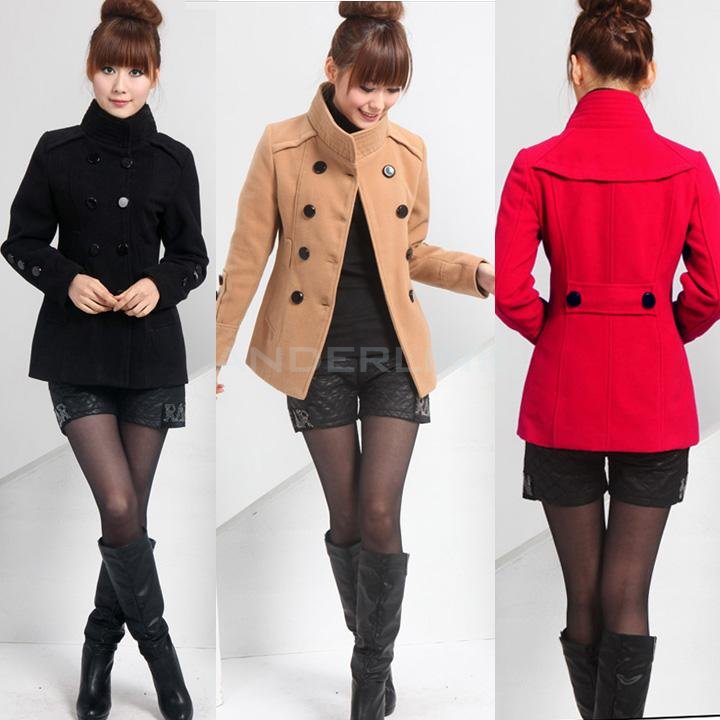 Winter Women Woolen Trench Double Button Medium Long Coat Jacket?Outwear