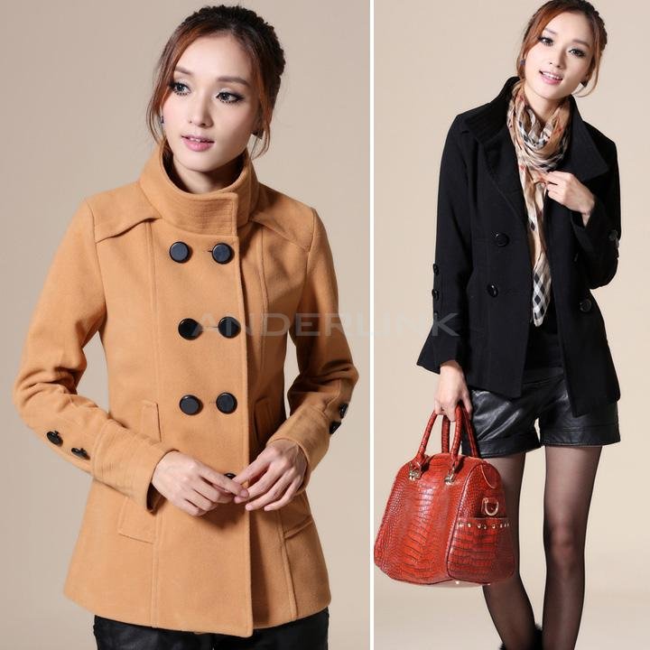 Winter Women Woolen Trench Double Button Medium Long Coat Jacket?Outwear