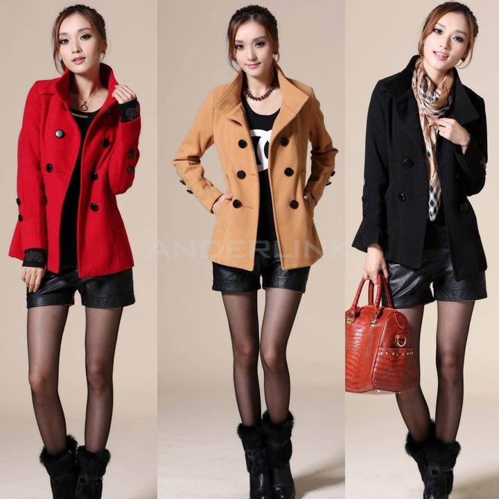 Winter Women Woolen Trench Double Button Medium Long Coat Jacket?Outwear
