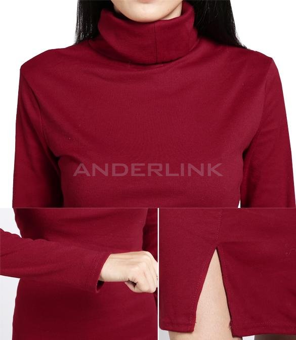 New Korean Women's In The Fashion Slim Office Sleeve Collar Long Dress Sweater