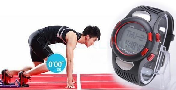 unknown Fitness 3D Sport Watch Pulse Heart Rate Monitor With Pedometer Calories Counter