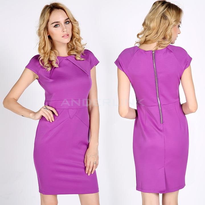 unknown Womens Ladies New party Style Purple Offices Business Bodycon Dresses