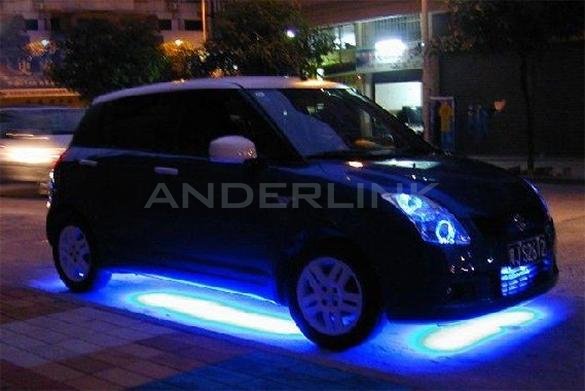 unknown 5 x 15 LED 30cm Car Motor Vehicle Flexible Waterproof Strip Light Blue/ White 12v