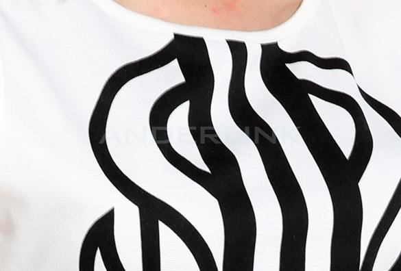 Women's Fashion White Sleeveless Print Slim Dress Casual Party Dress