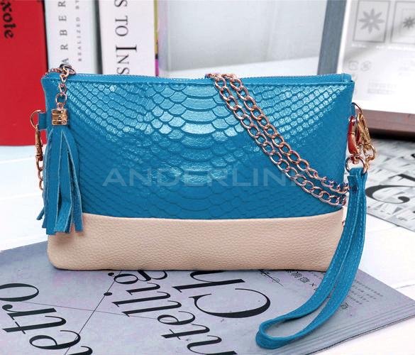 unknown Fashion Women Synthetic Leather Tassel Bag Clutch Bags Day Shoulder Messenger Bag