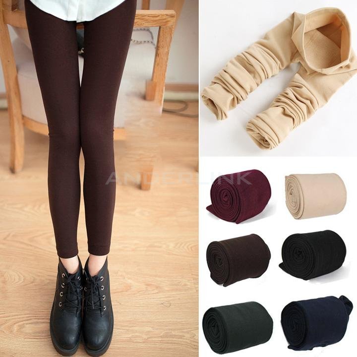 unknown Women's Warm Winter Skinny Slim Leggings Stretch Pants Thick Footless Tights