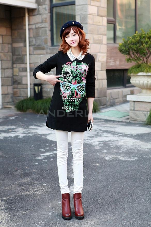 unknown Fashion Autumn Floral Printed Long Sleeve Women Ladies T shirt Tops Bottoming