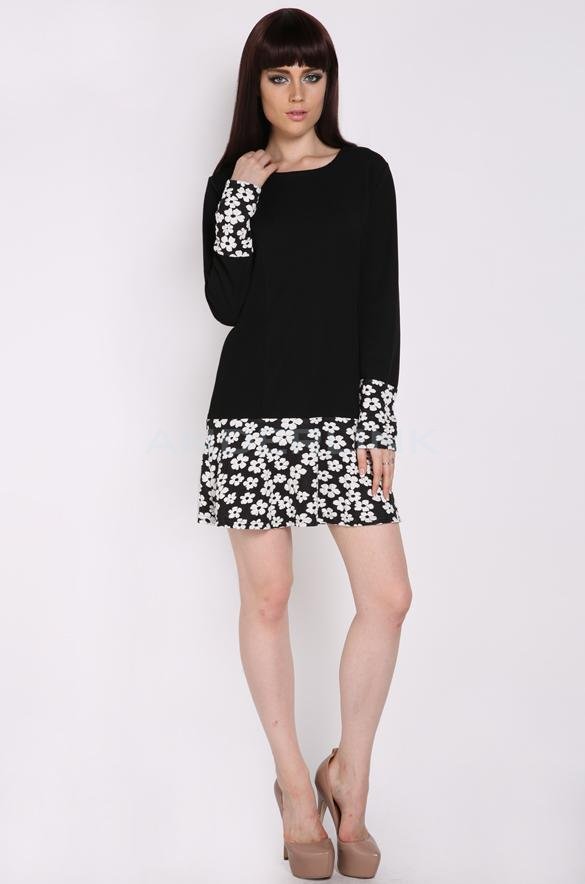 unknown Sexy Women's Fashion Party Long Sleeve Flower Pattern Casual Dress